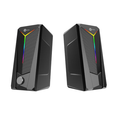Lecoo DS104 Kablolu USB + 3.5mm Jack RGB Aydınlatmalı 6W Masaüstü Hoparlör Siyah - 5