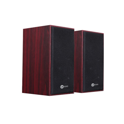 Lecoo DS105 USB + 3.5mm Jack Kablolu 6W Stereo Masaüstü Bilgisayar Hoparlörü Ahşap