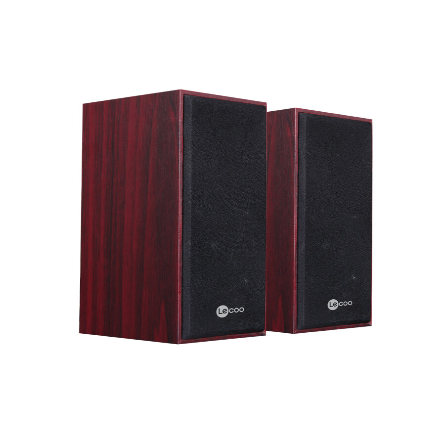 Lecoo DS105 USB + 3.5mm Jack Kablolu 6W Stereo Masaüstü Bilgisayar Hoparlörü Ahşap - 1