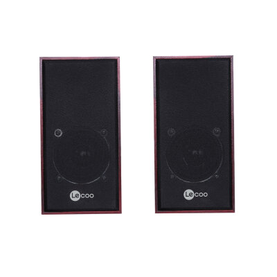 Lecoo DS105 USB + 3.5mm Jack Kablolu 6W Stereo Masaüstü Bilgisayar Hoparlörü Ahşap - 4