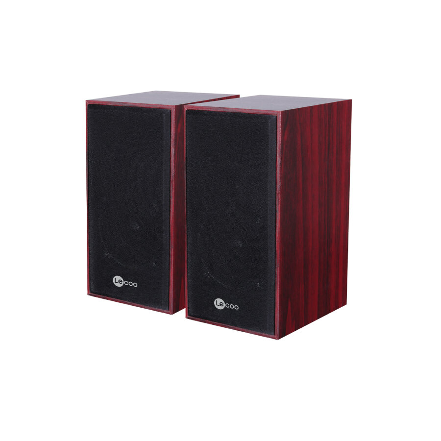 Lecoo DS105 USB + 3.5mm Jack Kablolu 6W Stereo Masaüstü Bilgisayar Hoparlörü Ahşap - 5