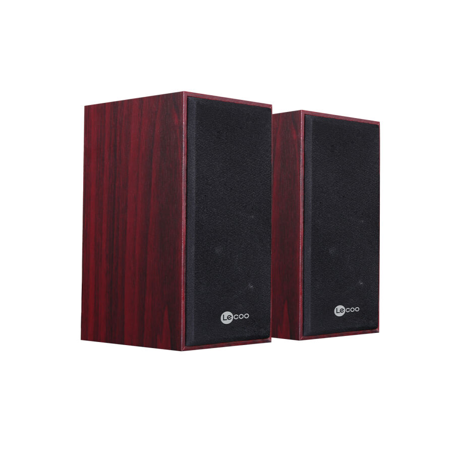 Lecoo DS105 USB + 3.5mm Jack Kablolu 6W Stereo Masaüstü Bilgisayar Hoparlörü Ahşap - 1