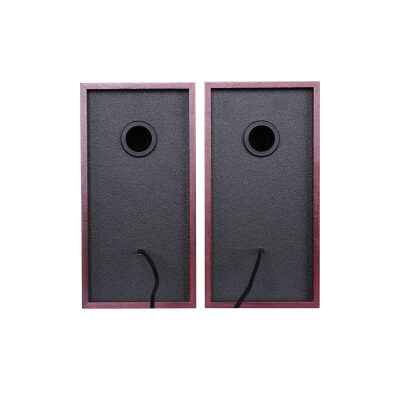 Lecoo DS105 USB + 3.5mm Jack Kablolu 6W Stereo Masaüstü Bilgisayar Hoparlörü Ahşap - 3