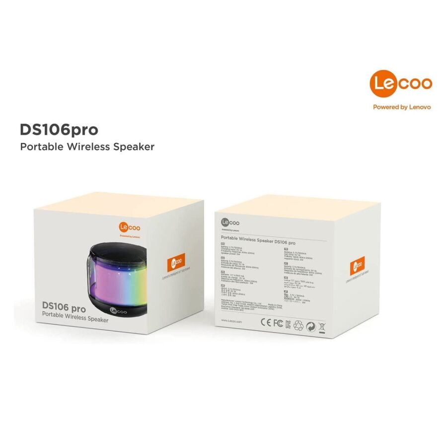Lecoo DS106 Pro RGB Taşınabilir Ses Bombası Kablosuz Bluetooth Mini Hoparlör - 7