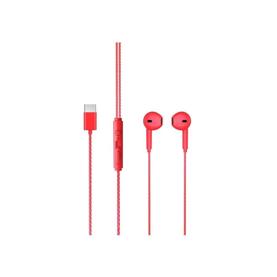 Lecoo EH104 Kablolu Type-C Kulak İçi Kulaklık Kırmızı - 2