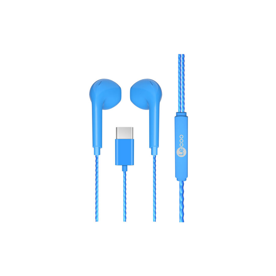 Lecoo EH104 Kablolu Type-C Kulak İçi Kulaklık Mavi - 6