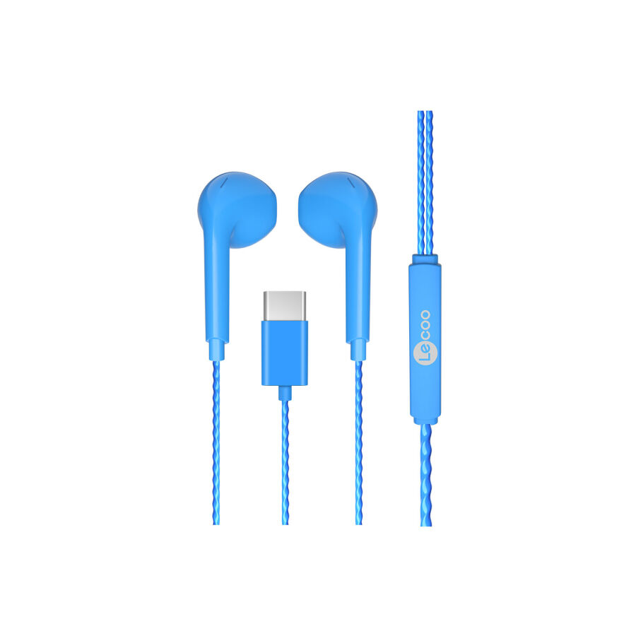 Lecoo EH104 Kablolu Type-C Kulak İçi Kulaklık Mavi - 1
