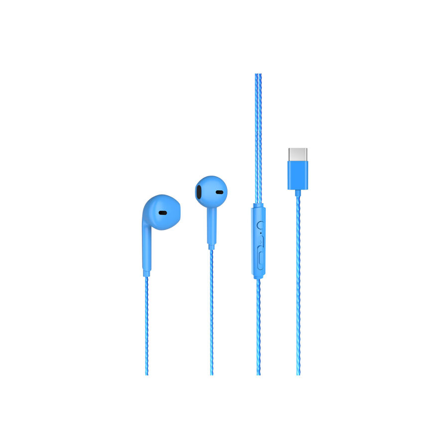 Lecoo EH104 Kablolu Type-C Kulak İçi Kulaklık Mavi - 4