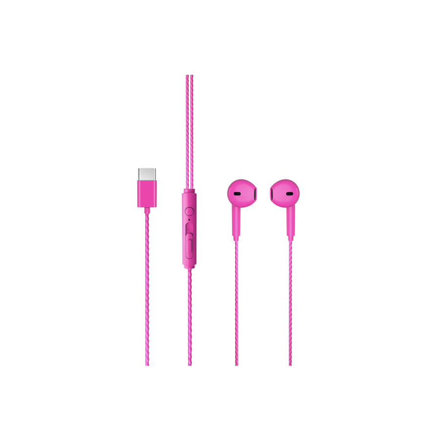 Lecoo EH104 Kablolu Type-C Kulak İçi Kulaklık Pembe - 5