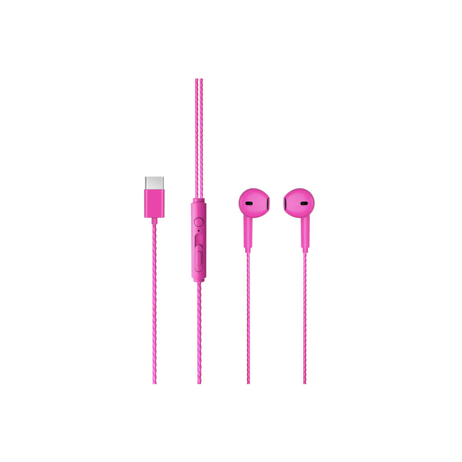 Lecoo EH104 Kablolu Type-C Kulak İçi Kulaklık Pembe - 5