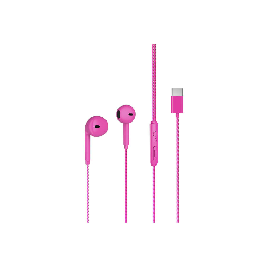 Lecoo EH104 Kablolu Type-C Kulak İçi Kulaklık Pembe - 4