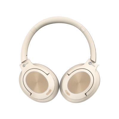 Lecoo ES208 Bluetooth 5.3 Kablosuz Mikrofonlu Kulak Üstü Kulaklık Katlanabilir Hafif Krem - 3