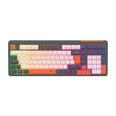 Lecoo GK104 Üç Modlu RGB Gaming Oyuncu Klavyesi Bluetooth 2.4GHz Kablosuz Kablolu Şarjlı Membran Türkçe Q - 1