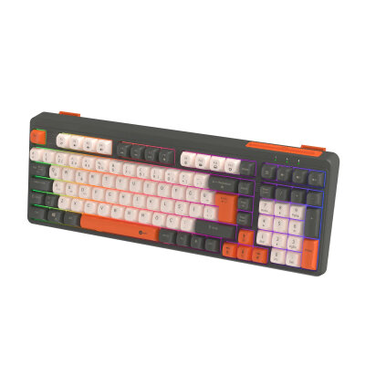 Lecoo GK104 Üç Modlu RGB Gaming Oyuncu Klavyesi Bluetooth 2.4GHz Kablosuz Kablolu Şarjlı Membran Türkçe Q - 10
