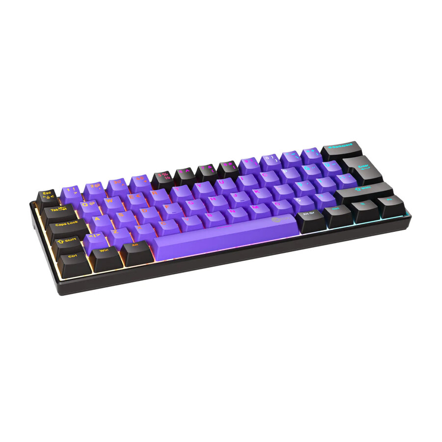 Lecoo GK601 Pro Red Switch RGB 3 Modlu Hot Swap Kablosuz Mekanik Gaming Oyuncu Klavyesi 1000Hz Türkçe Q Mor - 3