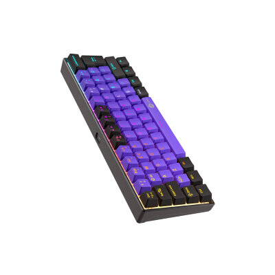 Lecoo GK601 Pro Red Switch RGB 3 Modlu Hot Swap Kablosuz Mekanik Gaming Oyuncu Klavyesi 1000Hz Türkçe Q Mor - 4