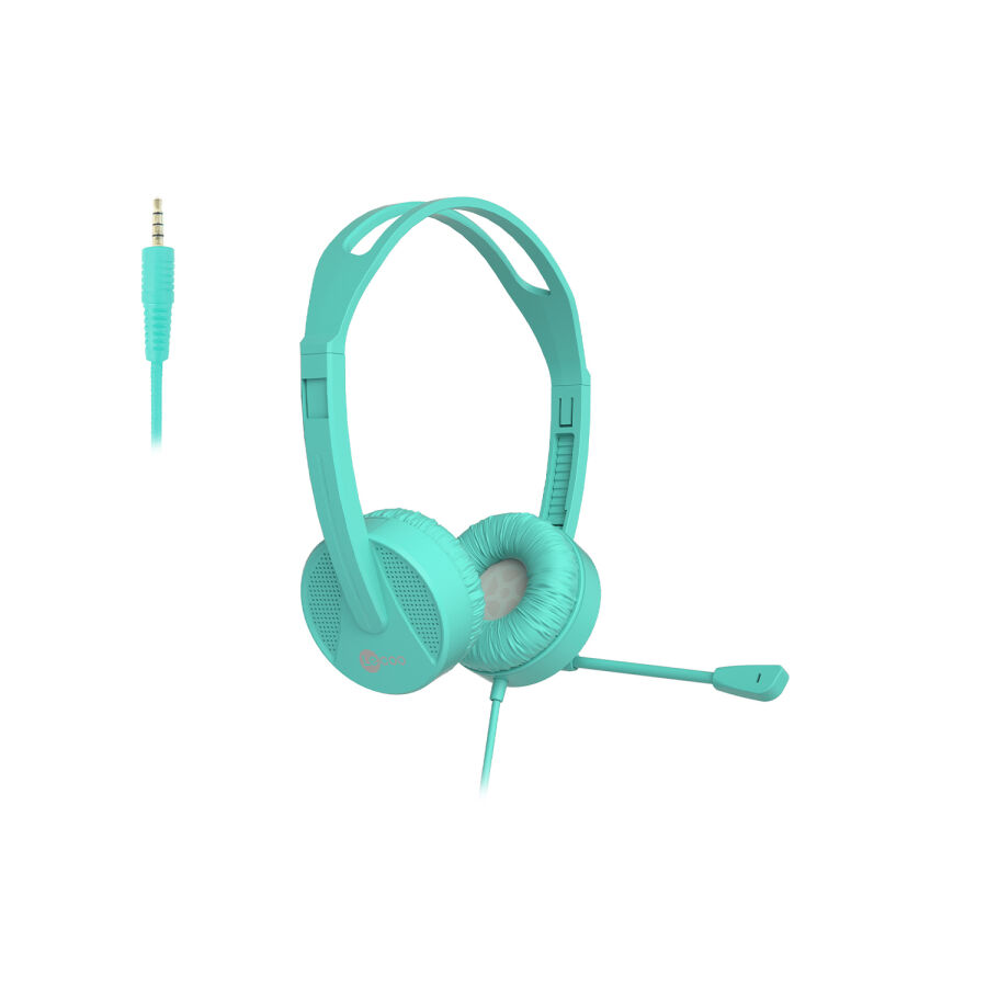 Lecoo HT106 Kablolu 3.5mm Jacklı Mikrofonlu Kulak Üstü Kulaklık Turkuaz - 1