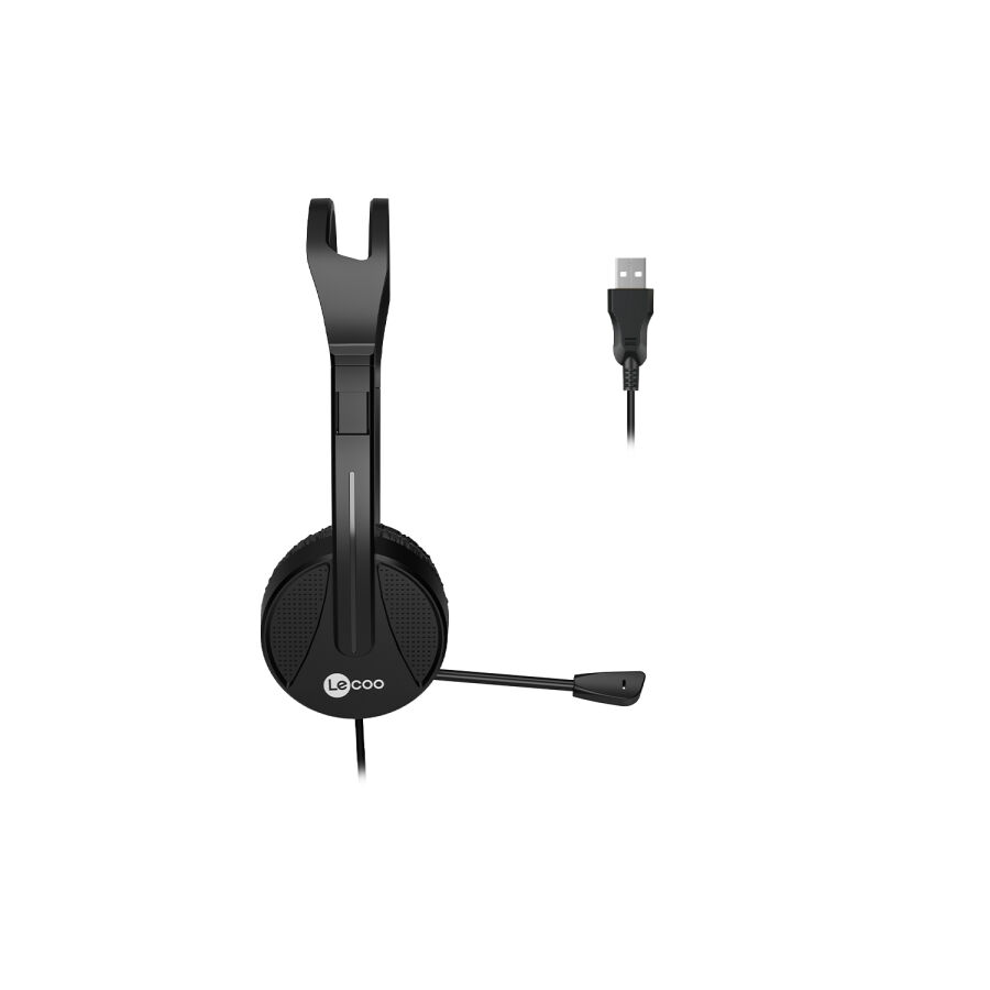 Lecoo HT106 USB Kablolu Mikrofonlu Kulak Üstü Kulaklık Siyah - 2