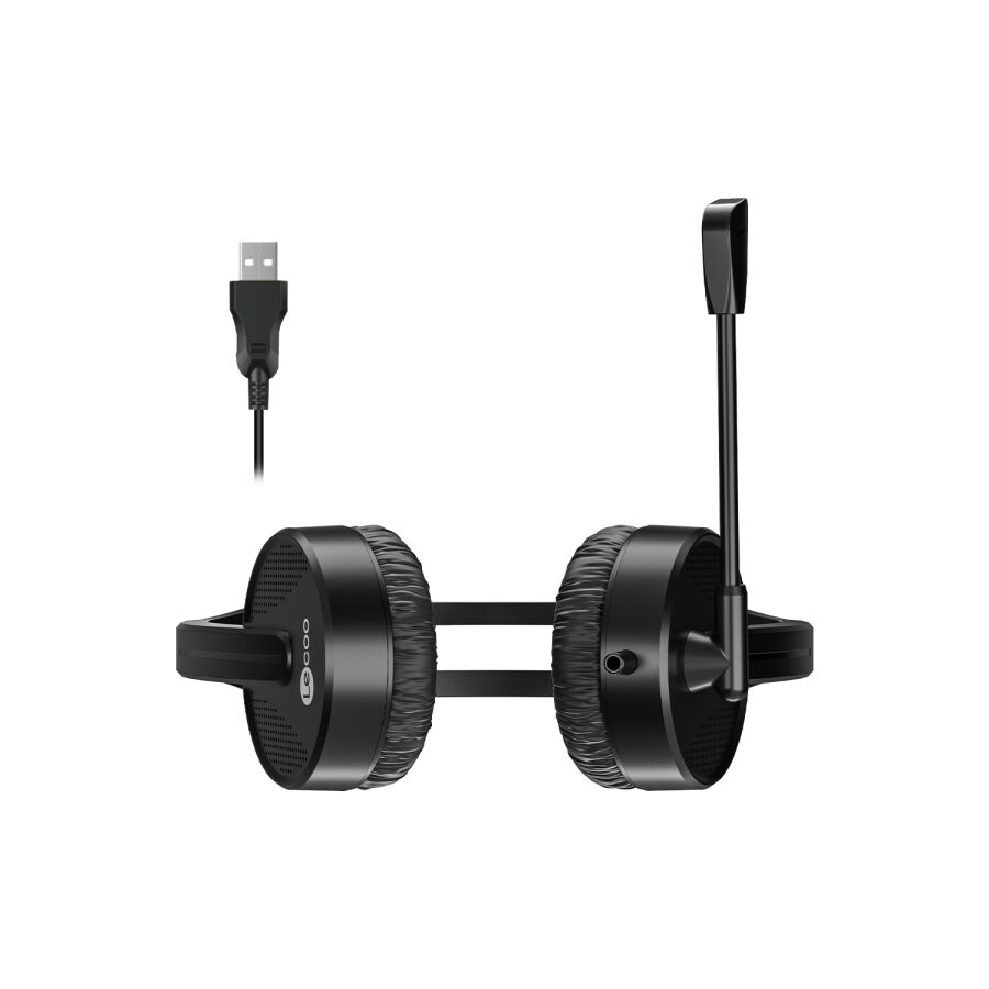 Lecoo HT106 USB Kablolu Mikrofonlu Kulak Üstü Kulaklık Siyah - 5