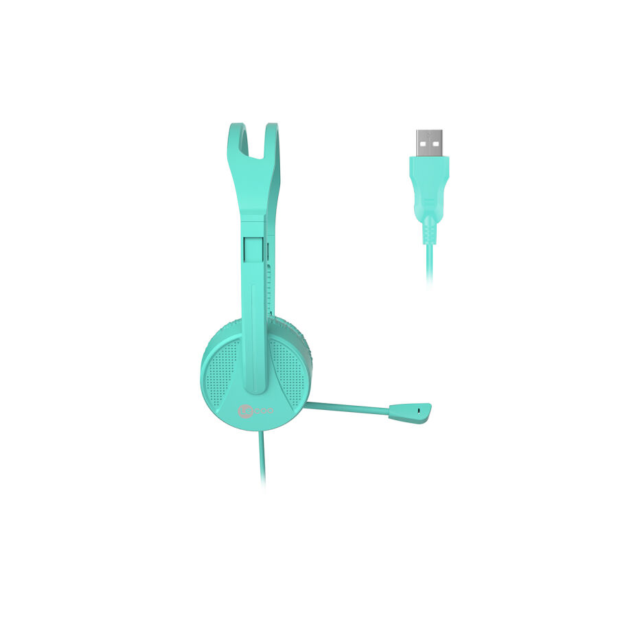 Lecoo HT106 USB Kablolu Mikrofonlu Kulak Üstü Kulaklık Turkuaz - 9