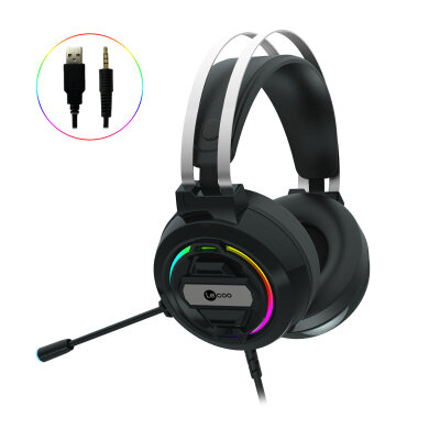 Lecoo HT401 Kulak Üstü RGB Gaming Oyuncu Kulaklığı 3.5mm Jack + USB