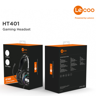 Lecoo HT401 Kulak Üstü RGB Gaming Oyuncu Kulaklığı 3.5mm Jack + USB - 7