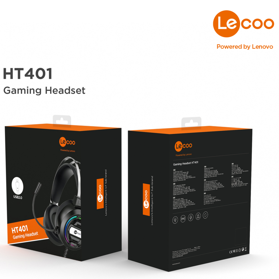 Lecoo HT401 Kulak Üstü RGB Gaming Oyuncu Kulaklığı - 8