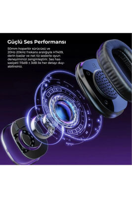 Lecoo HT409 RGB Işıklı USB Mikrofonlu Kablolu Oyuncu Kulak Üstü Gaming Kulaklık Beyaz - 6