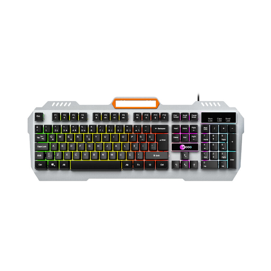 Lecoo KB123 Rainbow Aydınlatmalı Makro Tuşlu Gaming Membran Türkçe Q Klavye Siyah - 1