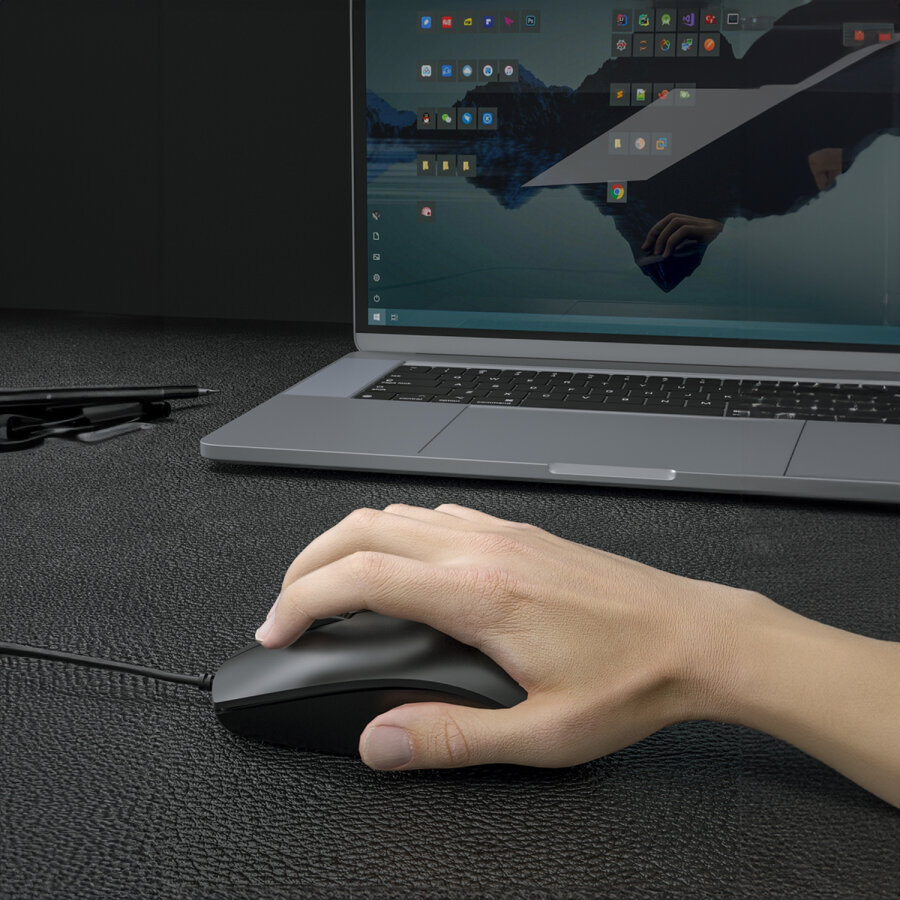 Lecoo MS100 USB Kablolu 1000 DPI 3 Tuşlu Optik Mouse Siyah - 7