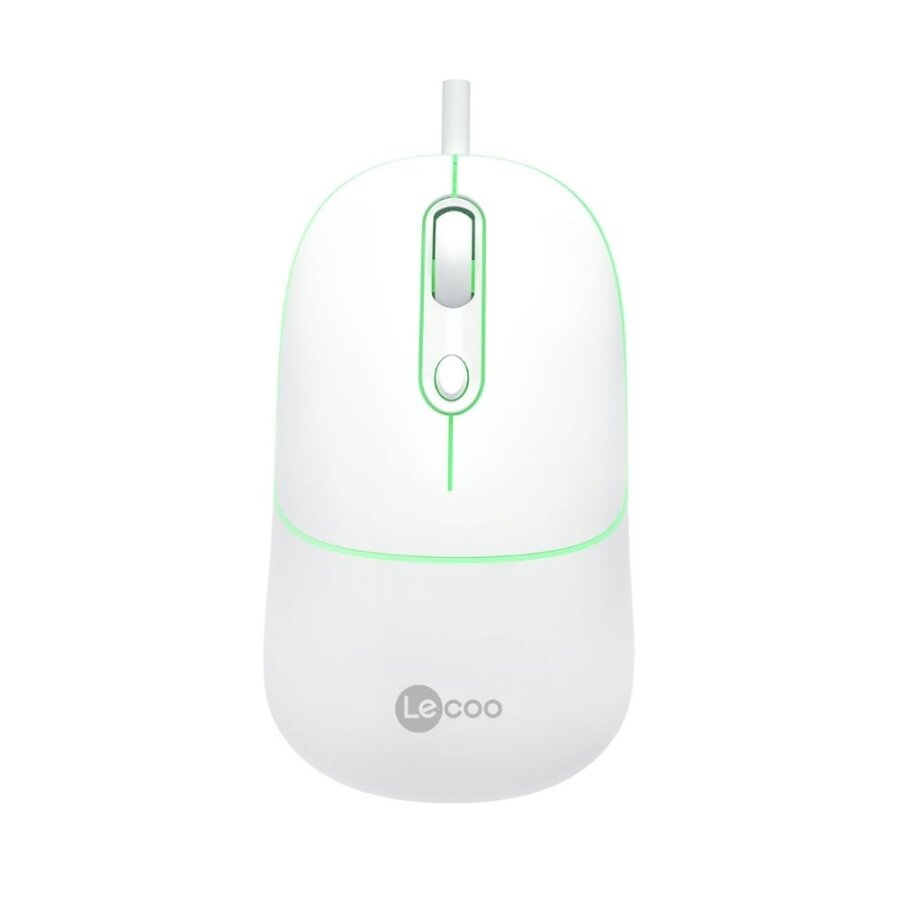 Lecoo MS110 RGB Sessiz Tuşlu Kablolu Optik Mouse Beyaz - 1