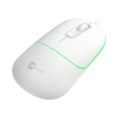 Lecoo MS110 RGB Sessiz Tuşlu Kablolu Optik Mouse Beyaz - 3