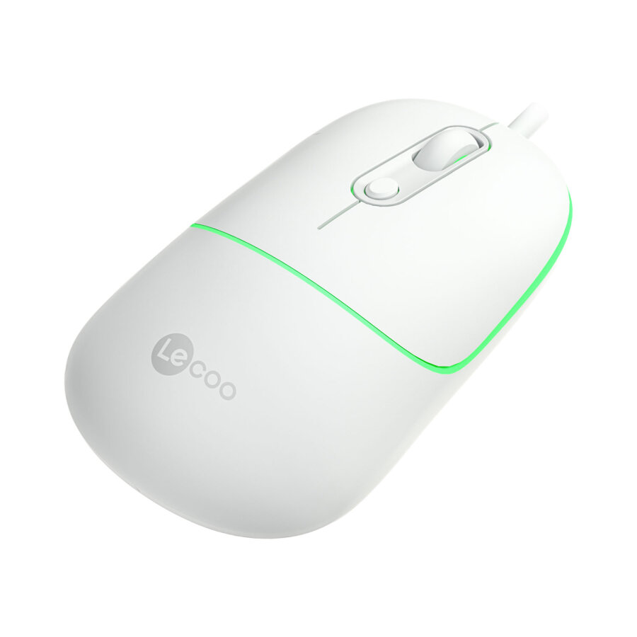 Lecoo MS110 RGB Sessiz Tuşlu Kablolu Optik Mouse Beyaz - 3