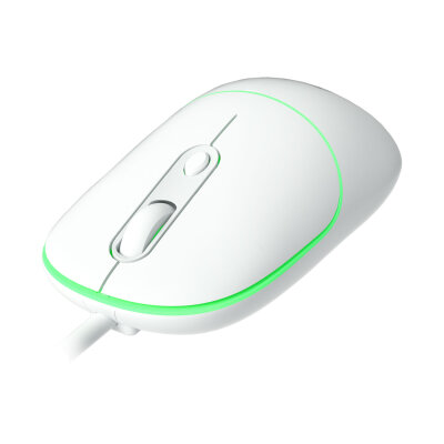 Lecoo MS110 RGB Sessiz Tuşlu Kablolu Optik Mouse Beyaz - 4