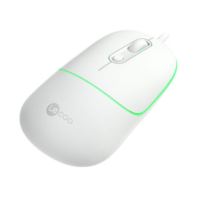 Lecoo MS110 RGB Sessiz Tuşlu Kablolu Optik Mouse Beyaz - 5