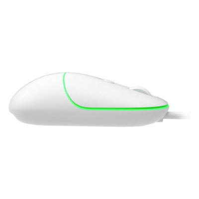 Lecoo MS110 RGB Sessiz Tuşlu Kablolu Optik Mouse Beyaz - 6