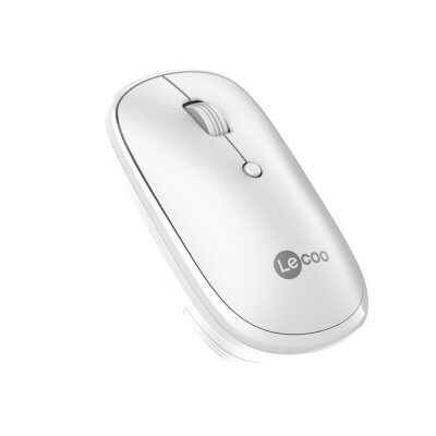 Lecoo WS209 Dual Mod Bluetooth ve Kablosuz Şarj Edilebilir Optik Mouse Beyaz - 4