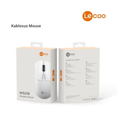 Lecoo WS216 Dual-Mode Bluetooth ve 2.4G Kablosuz Optik Mouse 7 Tuş Beyaz - 6
