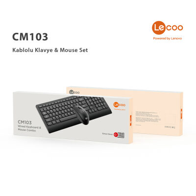 Lenovo Lecoo CM103 Kablolu Klavye ve Mouse Set - 8