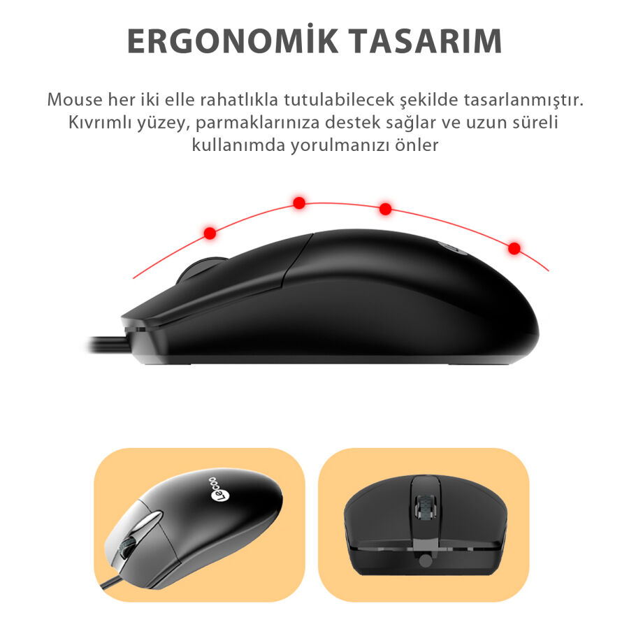 Lenovo Lecoo CM103 Kablolu Klavye ve Mouse Set - 11