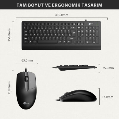 Lenovo Lecoo CM103 Kablolu Klavye ve Mouse Set - 13