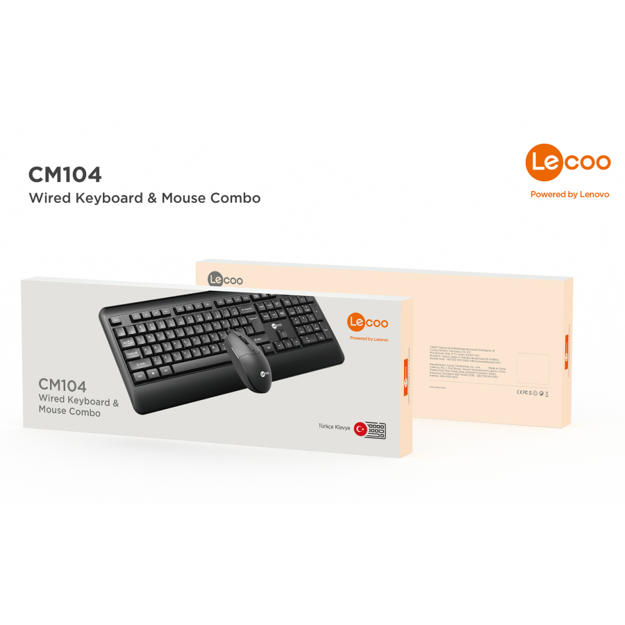 Lenovo Lecoo CM104 Kablolu Klavye ve Mouse Set - 5