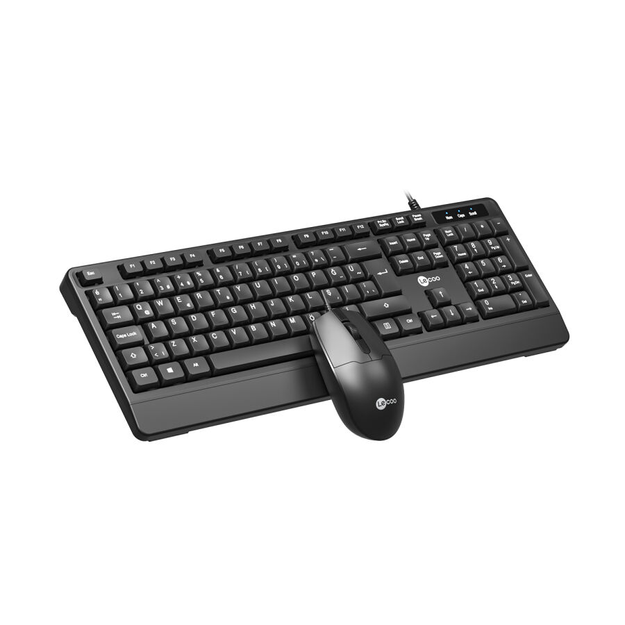 Lenovo Lecoo CM106 USB Kablolu Türkçe Q Klavye & Mouse Set Siyah - 3