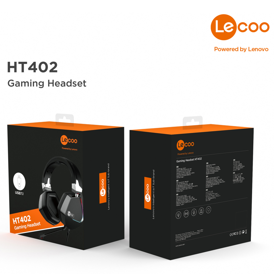 Lenovo Lecoo HT402 7.1 Kulak Üstü RGB Gaming Oyuncu Kulaklığı - 8