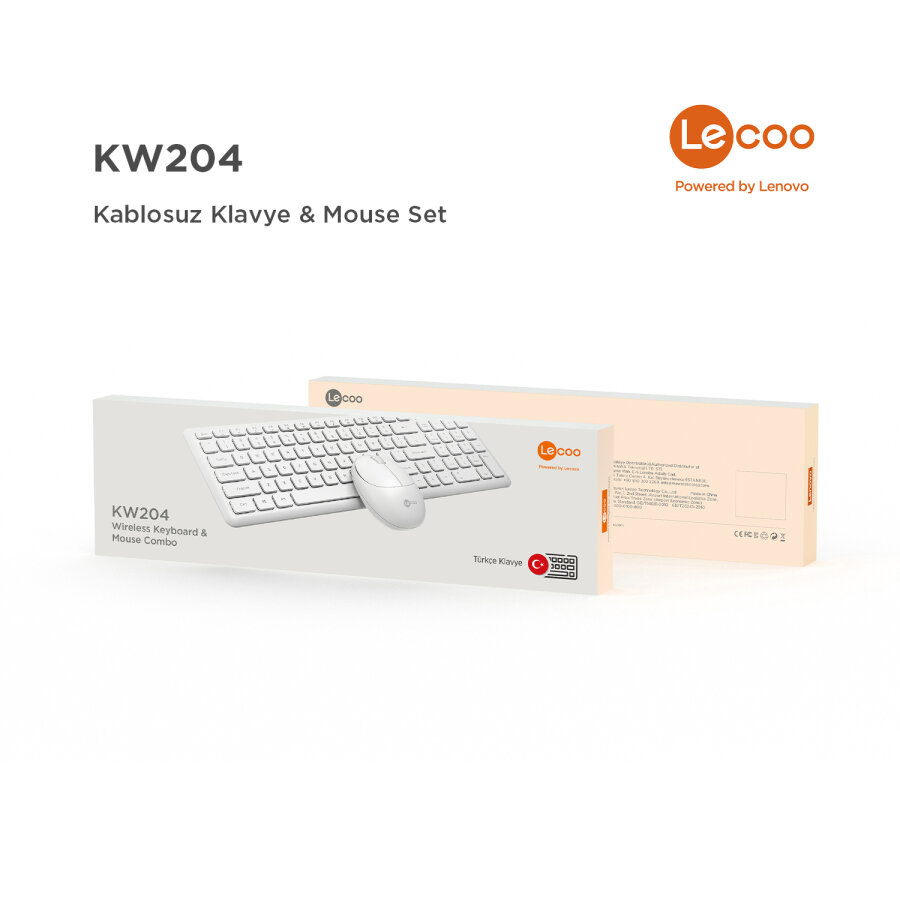 Lecoo KW204 Kablosuz Klavye & Mouse Set Beyaz - 12