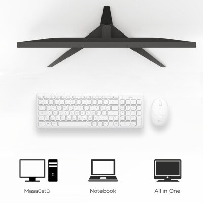 Lenovo Lecoo KW204 Kablosuz Klavye & Mouse Set Beyaz - 6