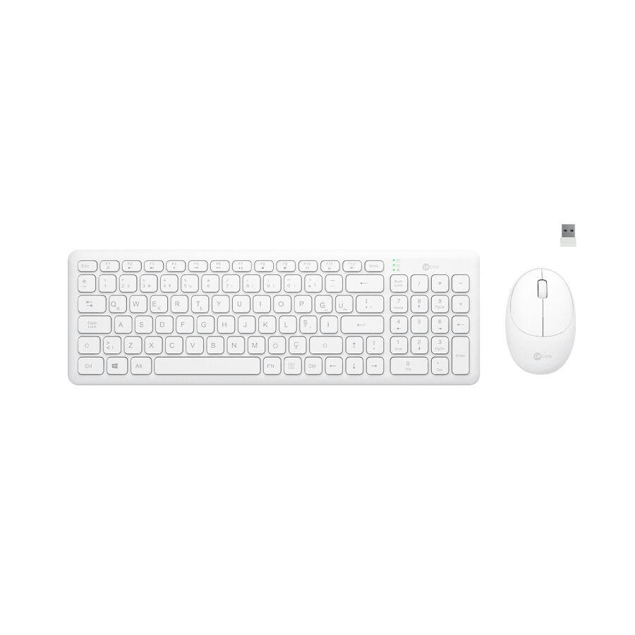 Lenovo Lecoo KW204 Kablosuz Klavye & Mouse Set Beyaz - 1