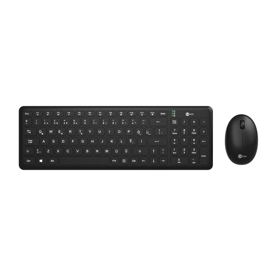 Lenovo Lecoo KW204 Kablosuz Klavye & Mouse Set Siyah - 1