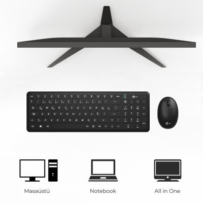 Lenovo Lecoo KW204 Kablosuz Klavye & Mouse Set Siyah - 5