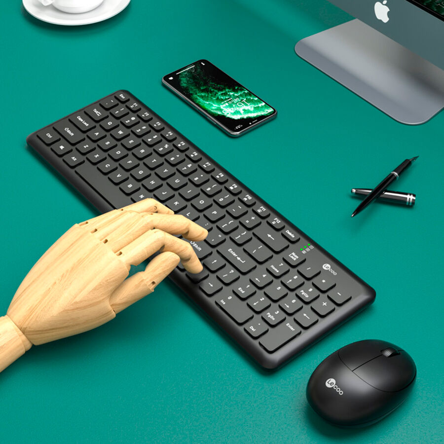 Lenovo Lecoo KW204 Kablosuz Klavye & Mouse Set Siyah - 8